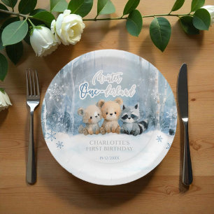 Prato De Papel Festa de Primeiro Aniversário Urso Onederland Inve