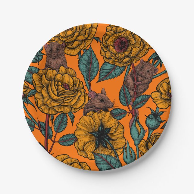 Prato De Papel Festa de ratos retrorreflectores (Frente)