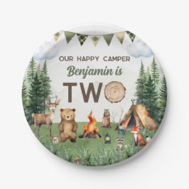 Prato De Papel Festa de segundo aniversário de acampamento