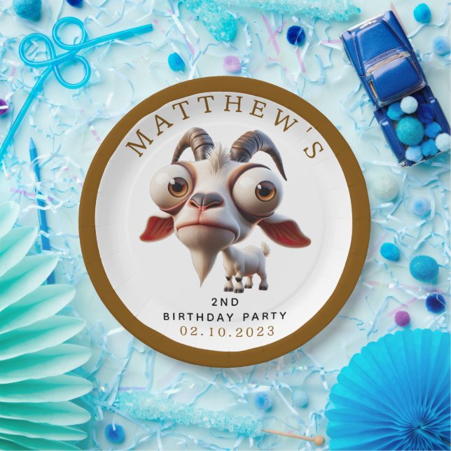 Prato De Papel Festa de segundo aniversário de Bovinos (Festa)