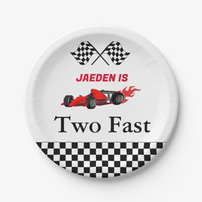 Prato De Papel Festa de segundo aniversário do carro (Frente)