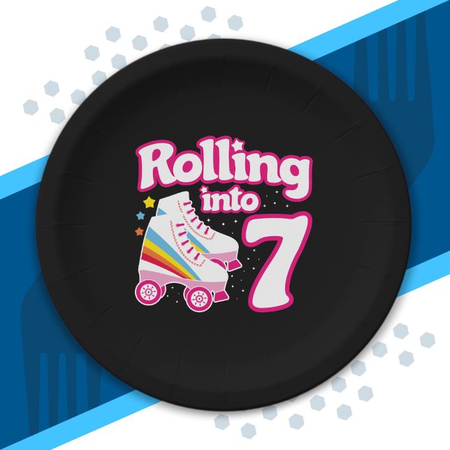 Prato De Papel Festa de Skate para Crianças - 7 Aniversário - Pis (Criador carregado)