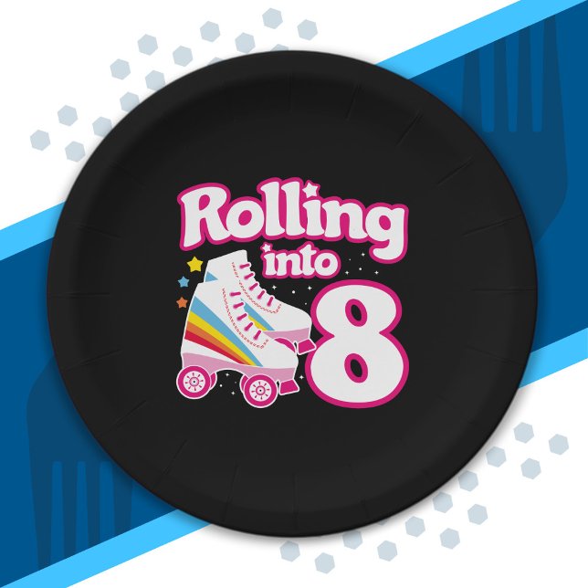 Prato De Papel Festa de Skate para crianças - 8.º aniversário - P (Criador carregado)