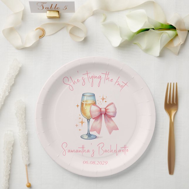 Prato De Papel Festa de solteira Arco rosa coquetel (Casamento)