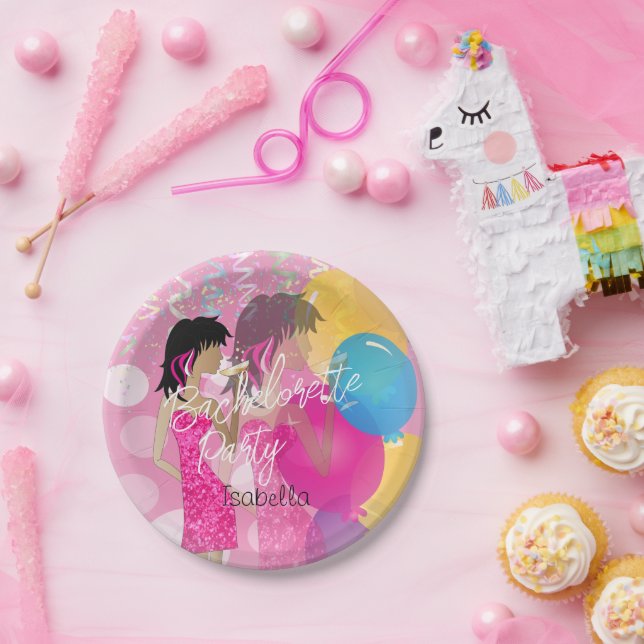 Prato De Papel Festa de solteira - Festa Rosa (Festa)