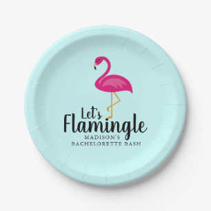 Prato De Papel Festa de solteira Flamingo Vamos