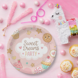 Prato De Papel Festa de Sonhos Doces – Celebração de Sobremesa Pa