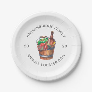 Prato De Papel Festa de Verão Cozido de Lagosta Reunião Anual da 