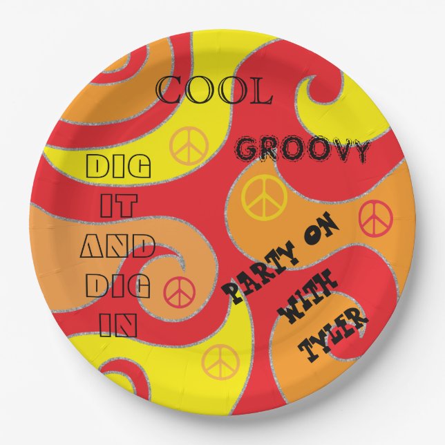 Prato De Papel FESTA do bar ou Bat Mitzvah em papel (Frente)