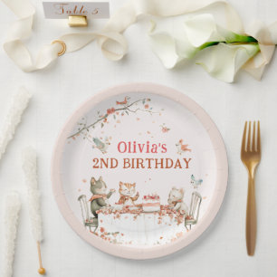 Prato De Papel Festa do Flor com Gatos