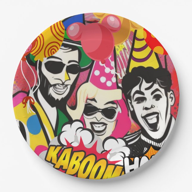 Prato De Papel Festa em (Frente)