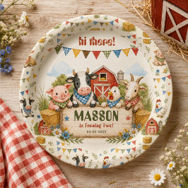 Prato De Papel Festa Infantil de 2º Aniversário no Celeiro Rústic