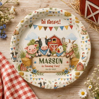 Prato De Papel Festa Infantil de 2º Aniversário no Celeiro Rústic