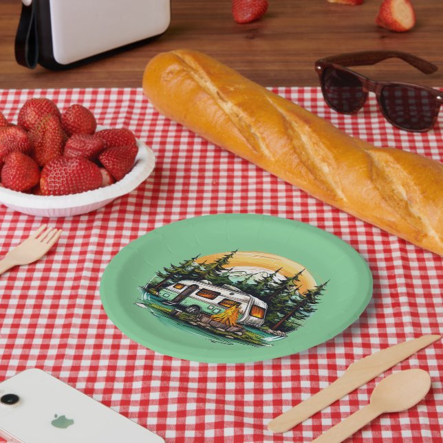 Prato De Papel festa legal de amantes de acampamento (Piquenique)