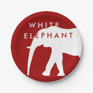 Prato De Papel Festa natalícia moderna do elefante branco