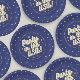 Prato De Papel Festa nos EUA Marinha Decorações do 4 de Julho