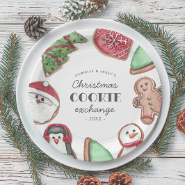 Prato De Papel Festa Personalizada de Bolachas de Férias de Natal