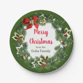 Prato De Papel Festa Personalizada de Férias de Natal