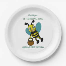 Prato De Papel Festa personalizada de primeiro aniversario do pri