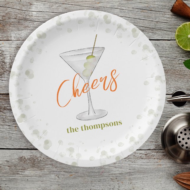 Prato De Papel Festa Simples Bastante Branca Martini Cocktail (Criador carregado)