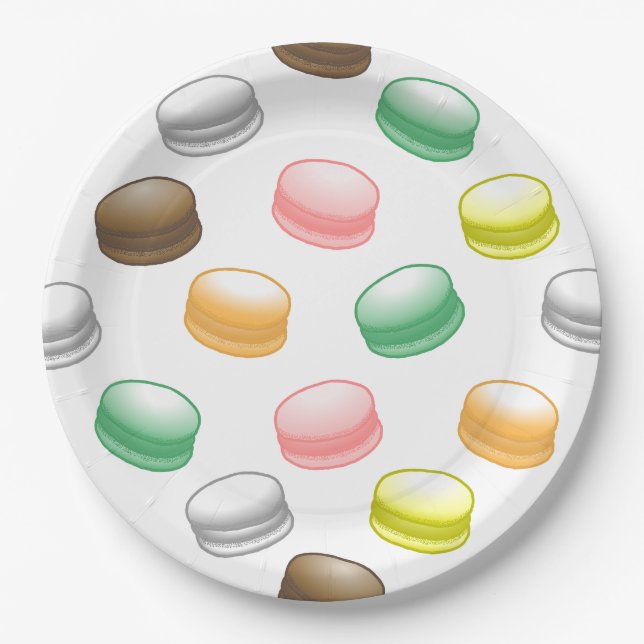 Prato De Papel Festa Sweet 16 de Macarons (Frente)