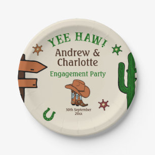 Prato De Papel Festa Western Rústica do Velho Oeste Cowboy