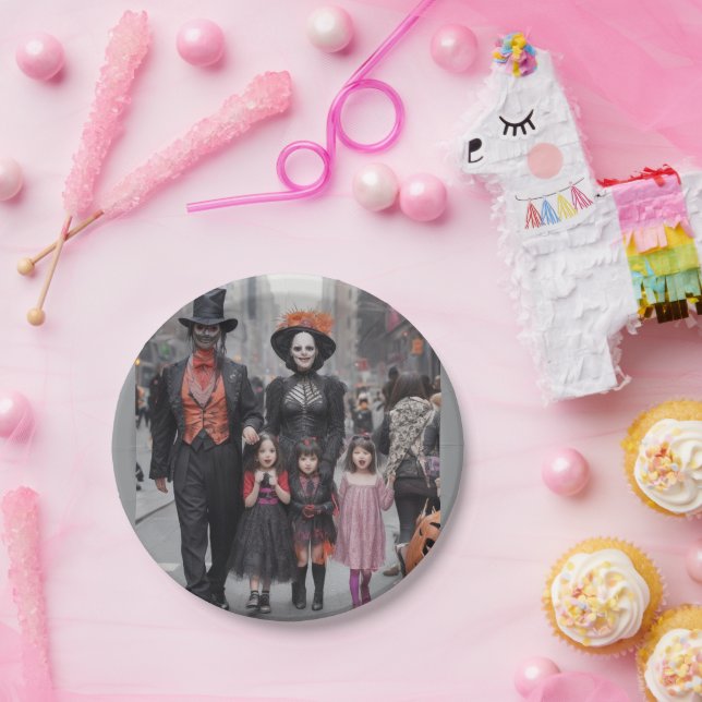 Prato De Papel Festas da Família Vampiro do Halloween 🦇 🎃 (Festa)