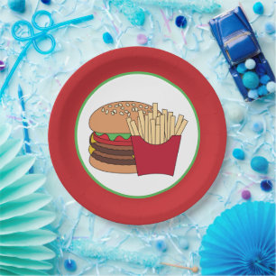 Prato De Papel festas de hambúrgueres bonitos