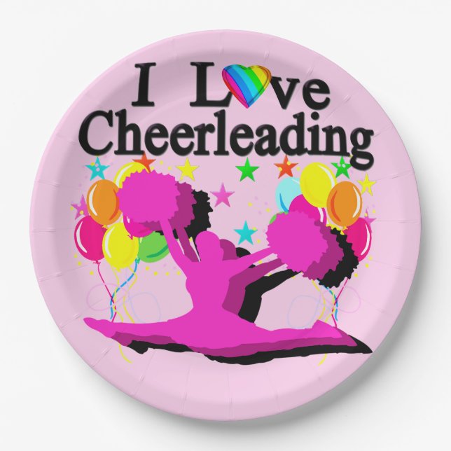 PRATO DE PAPEL FESTIVE EU AMO PLACAS DE PAPEL CHEERLEADING (Frente)