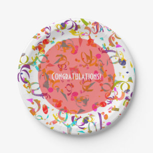 Prato De Papel Festivo Celebração Colorida Confetti Toss Party