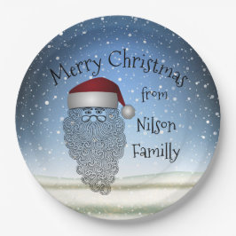 Prato De Papel Festivo Fritual de Natal Engraçado Pai Natal