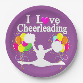 PRATO DE PAPEL FESTIVO PURO EU AMO PLACAS DE PAPEL CHEERLEADING