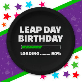 Prato De Papel Fev 29 Ano Leap Aniversário 50% Dia do Leap de Car