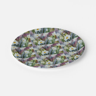 PRATO DE PAPEL FIELD OF WHITE DAISY FLOWERS PAPER PLATE