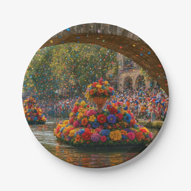 Prato De Papel Fiesta Party Plates - San Antonio Celebration  (Frente)