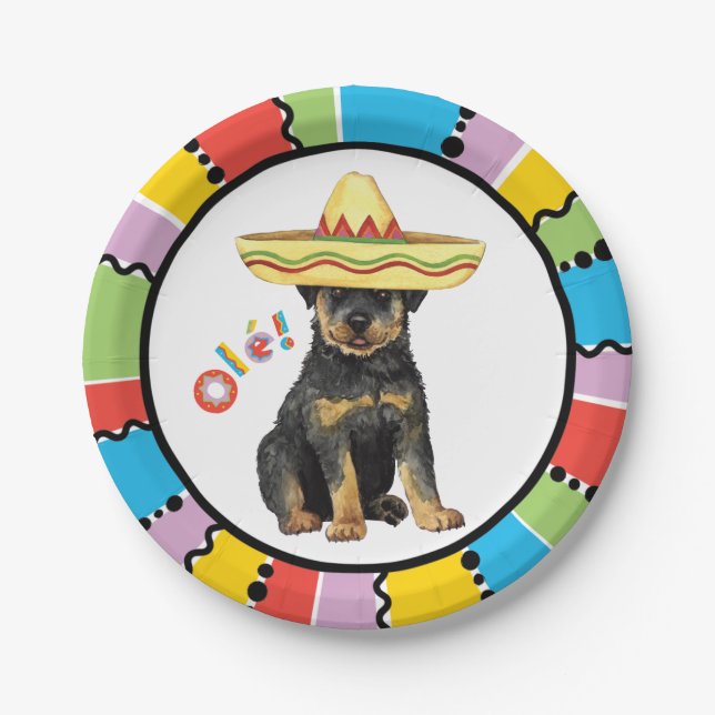 Prato De Papel Fiesta Rottweiler (Frente)