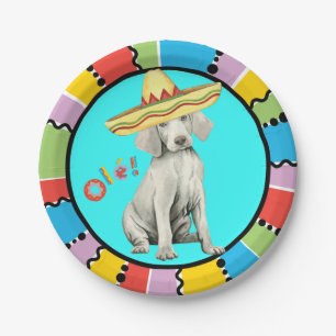 Prato De Papel Fiesta Weimaraner Paper Plates