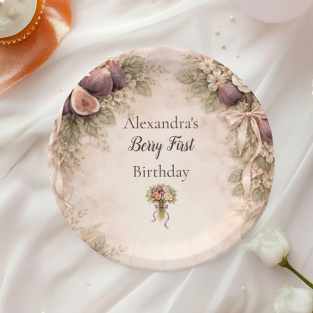 Prato De Papel Fig Garden Vintage 1st Birthday (Criador carregado)