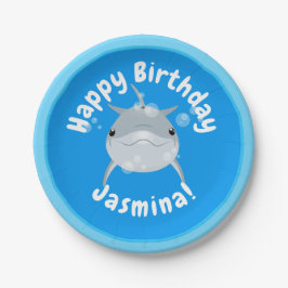 Prato De Papel Figura de desenho animado de bolhas de golfinhos b