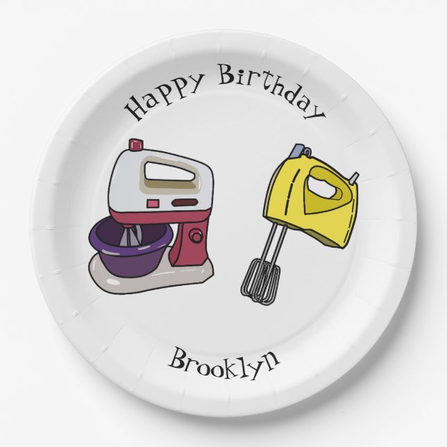 Prato De Papel Figura de desenho animado do Mixer (Frente)