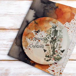 Prato De Papel Figurino da Floresta Halloween e Cocktail