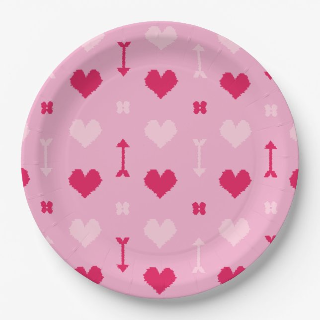 Prato De Papel Filas de Amor e Papel Brilhante (Frente)