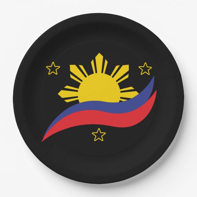 Prato De Papel Filipinas: Filipino Pinoy Flag (Frente)
