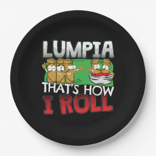 Prato De Papel Filipino Lumpia Comida Cartoon