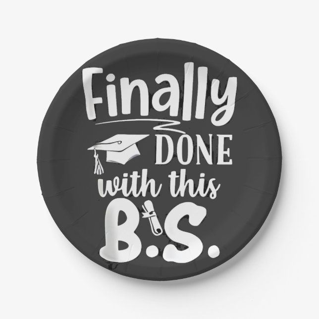 Prato De Papel Finalmente feito com a graduação BS Funny 2025 (Frente)