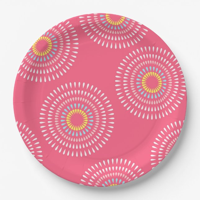 Prato De Papel Fireworks - Cereja japonesa (Frente)