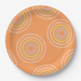 Prato De Papel Fireworks Japonês Orange