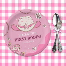 Prato De Papel First Rodeo Celebration Girl Pink and White