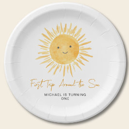 Prato De Papel First Trip Around The Sun Boy's Birthday Party