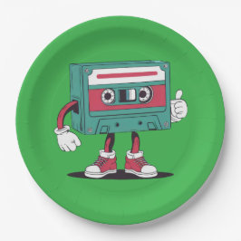 Prato De Papel Fita de cassete retrô.